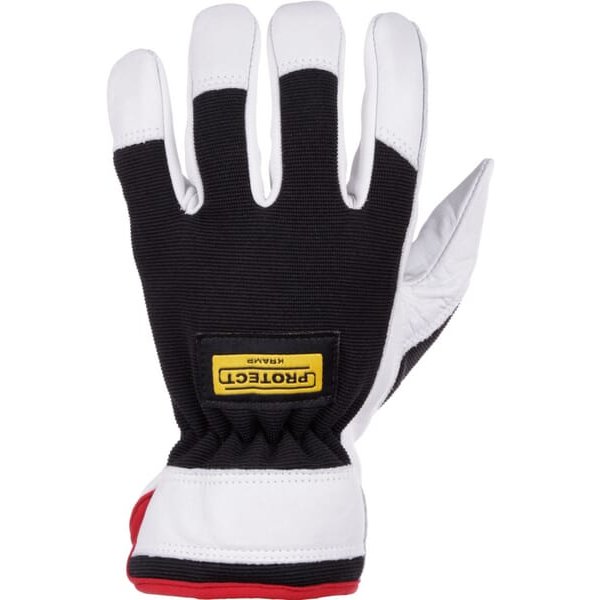 Kramp Work gloves black-white leather/Spandex size 9/L Protect by KG0301009