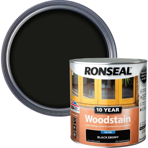 Ronseal 10 Year Wood Stain Ebony 750ml 38684