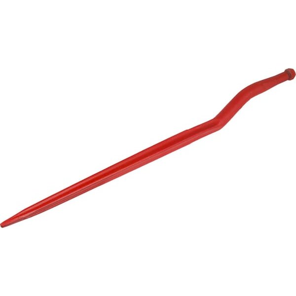 SHW Silage tine, cranked: 58mm star section 36x905mm, pointed tip with M20x1.5mm nut, red, KT12