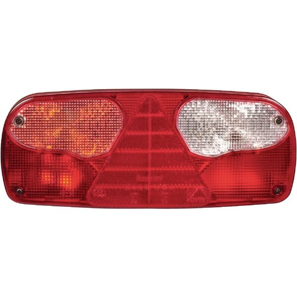 Aspöck Rear light LH rectangular, 24V, red/transparent/amber, bolt on, Ecopoint I by 252201007