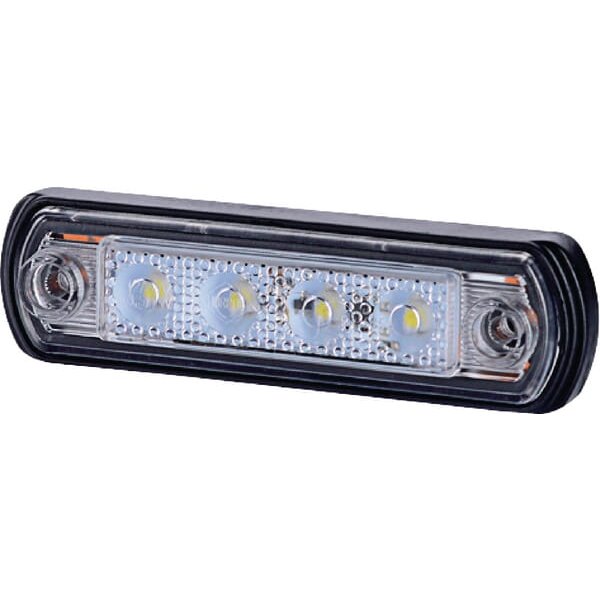 gopart Marker light LED, 0.5/1W, rectangular, 12/24V, white, 82x31x15mm, 4 LED's, LA35056