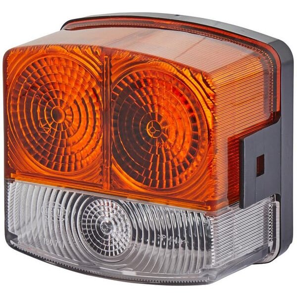 Hella Direction and position light LH 21/10W, square, 12V, amber/transparent, bolt on, 95x54.5x90mm, 2BE002776251