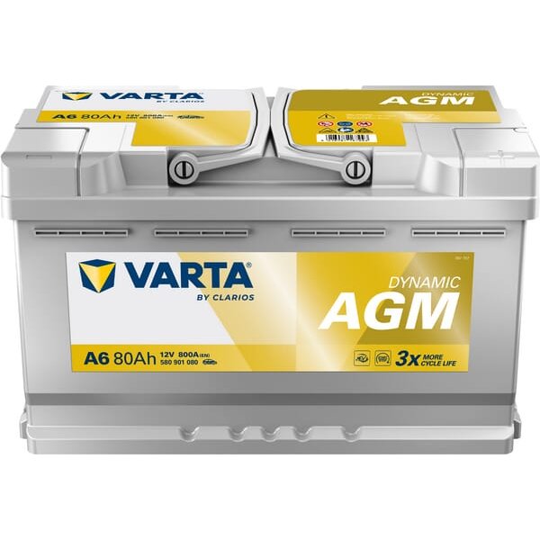 VARTA Battery 12V 80Ah 800A A6 VARTA Dynamic AGM 580901080