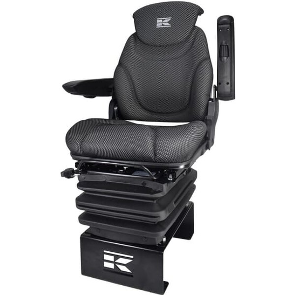 Kramp Seat K-Lux, air sprung, 490mm, 12V, black SKL8202480BB