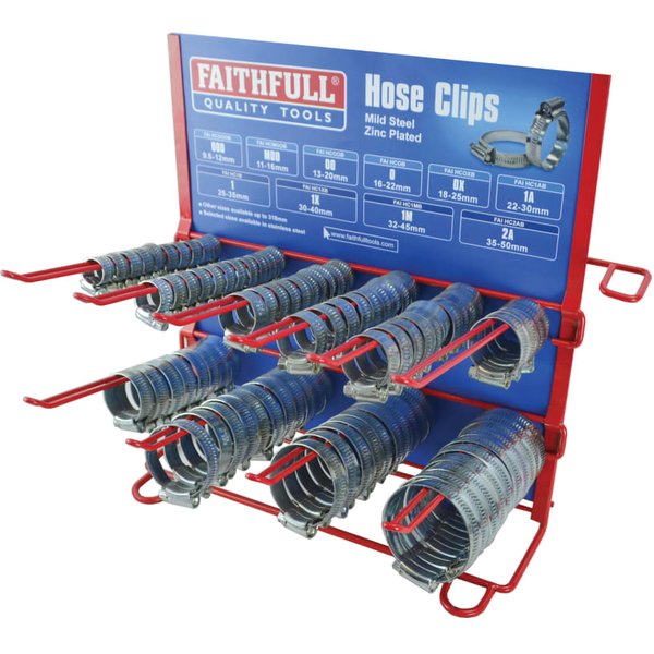 Faithfull Hoseclip Display with Stock 100 Piece FAIHCDISP