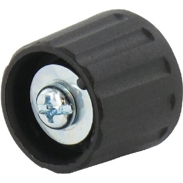 Turning knob diameter 21mm, shaft 6mm, black KNOP210
