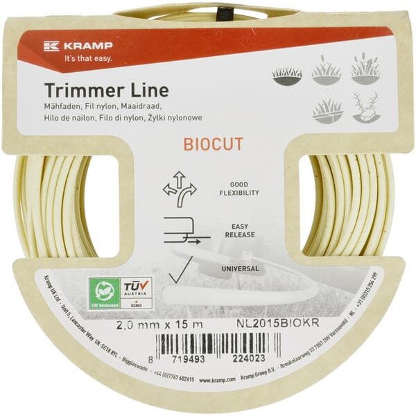 Kramp Trimmer line diameter 2.0x15m, round Kramp Biocut Starch NL2015BIOKR