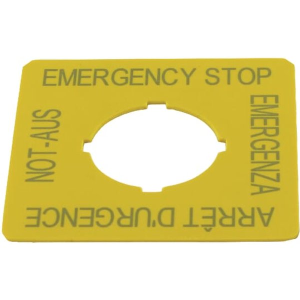 Eaton Emergency Stop label 4 languag M22XYK1