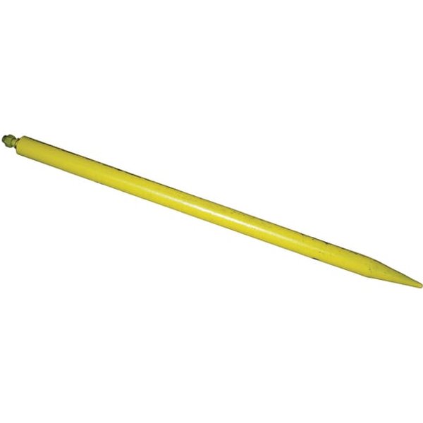 Loader tine, straight, round section 50,8x1372mm, pointed tip with nut, yellow FT3271