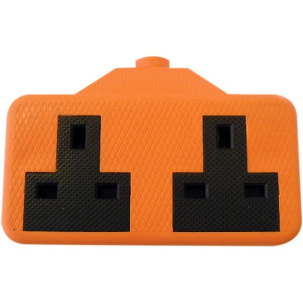 Dencon Trailing Socket 13A 2-Gang Orange 9433ORNB