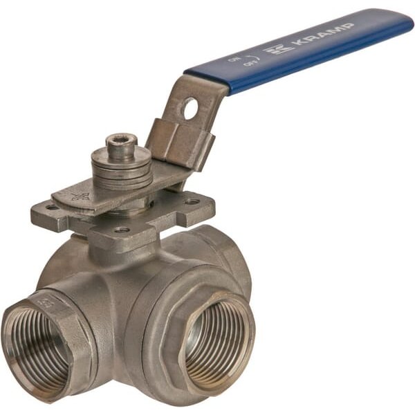 Kramp 3-way ball valve T 1" stainless steel BV3T1FSS