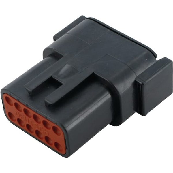 TE Connectivity DEUTSCH Plug housing female, black, 12 poles Series DTM (1x), Deutsch DSDTM0412PB