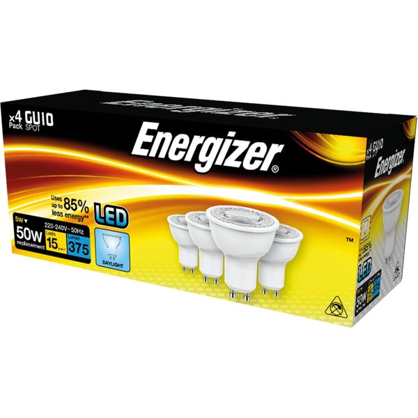 Energizer LED GU10 375 Lumens Daylight Bulb x 4 S14426