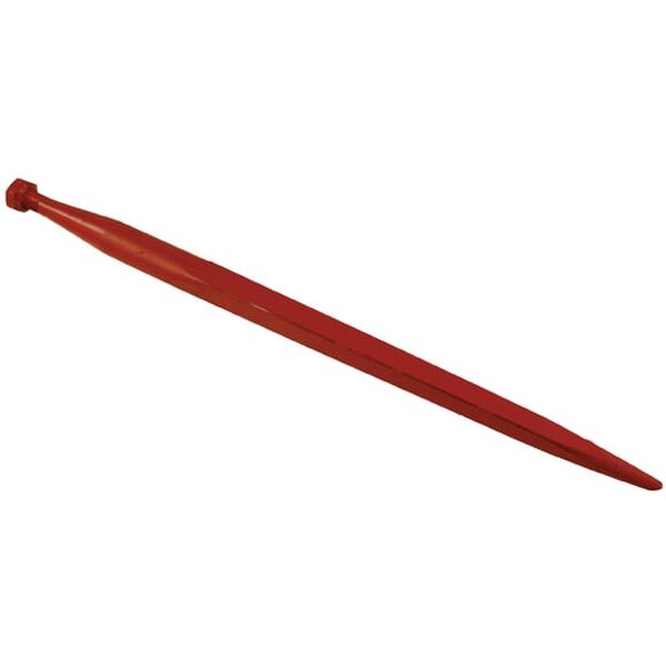 SHW Loader tine, straight, square section 36x680mm, pointed tip with M20x1.5mm nut, red, FT47