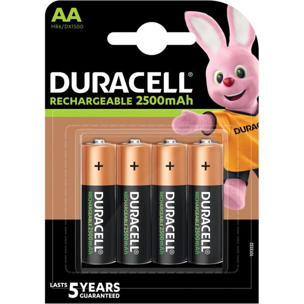 Duracell AA 2500mAh Rechargeable Batteries Pack of 4 S29862
