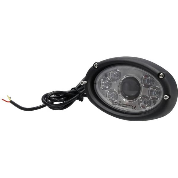 Kramp Headlight LED, 20/24W, oval, 10/30V, 166x106.2x97.5mm, high/low beam, 3-pin open cable flush mount LA10635