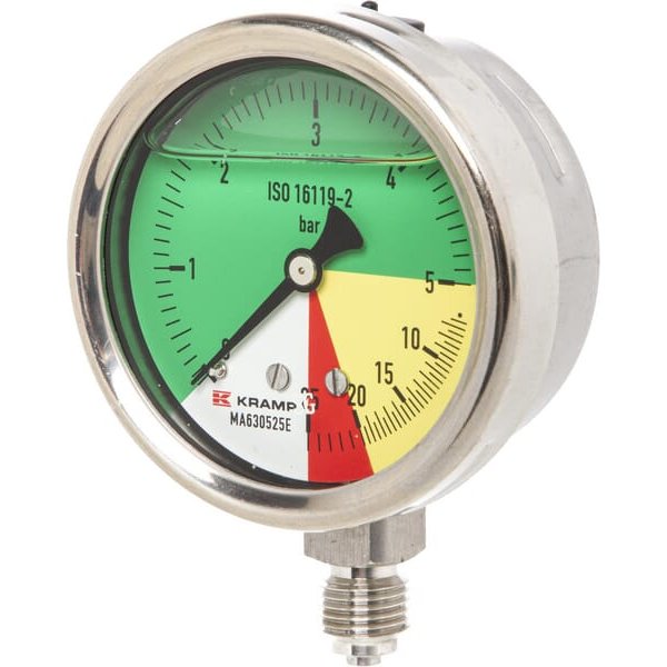 ET Pressure gauge diameter 63mm 0-5-20-25 1/4" BSP bottom connection MA630525E