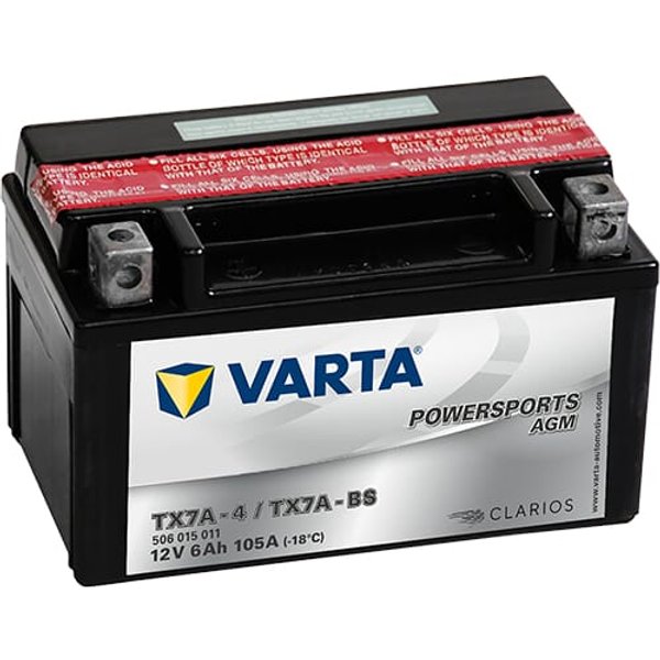 VARTA Battery 12V 6Ah 105A AGM Powersports 506015011I314PS