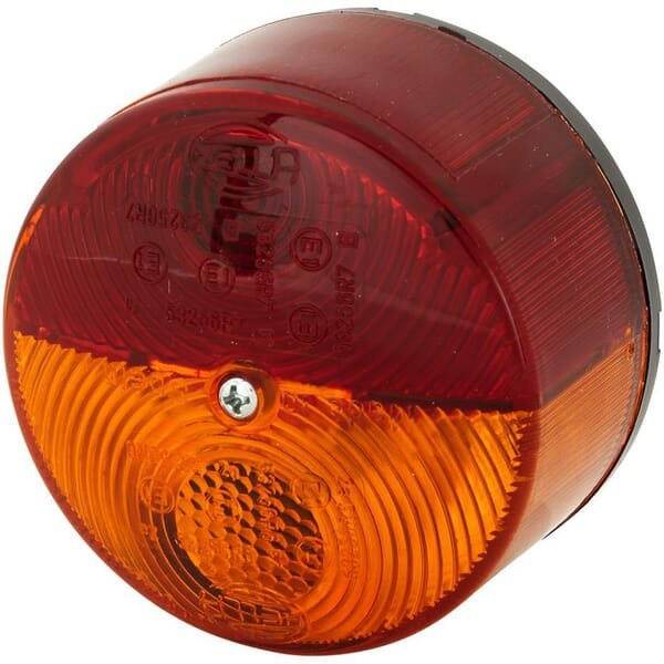 Hella Rear light round, 24V, red/orange, bolt on, diameter 82mm, 2SW003185041