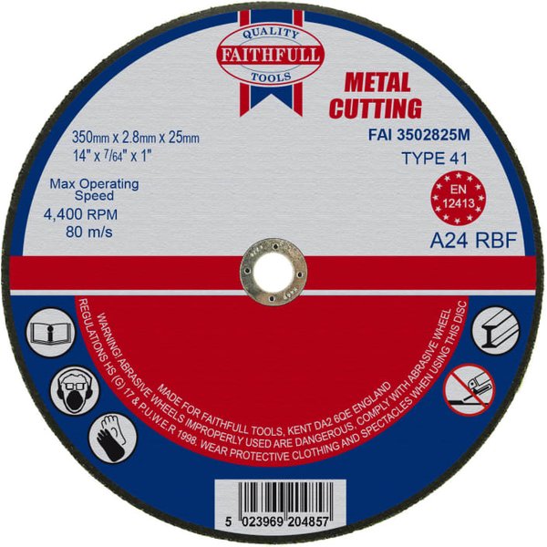Faithfull Metal Cut Off Disc 355 x 2.8 x 25.4 mm FAI3502825M