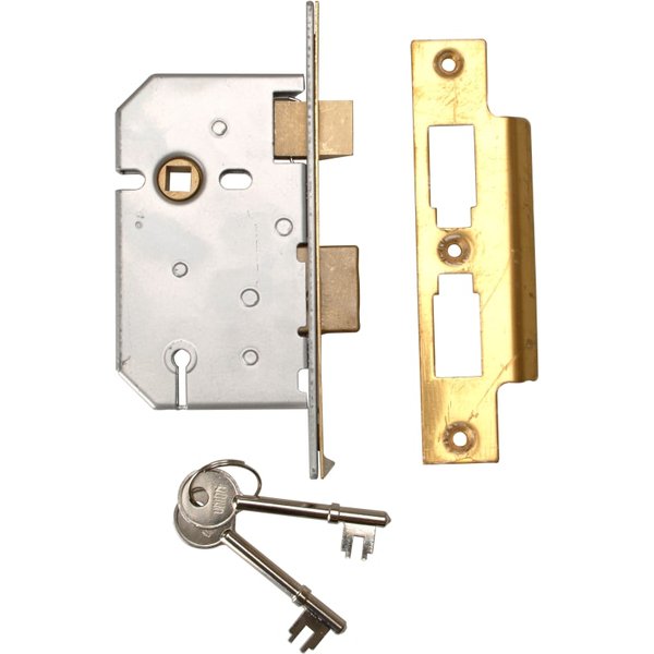 UNION 2277 3 Lever Mortice Sashlock Polished Brass 65mm Y2277-PL-2.50