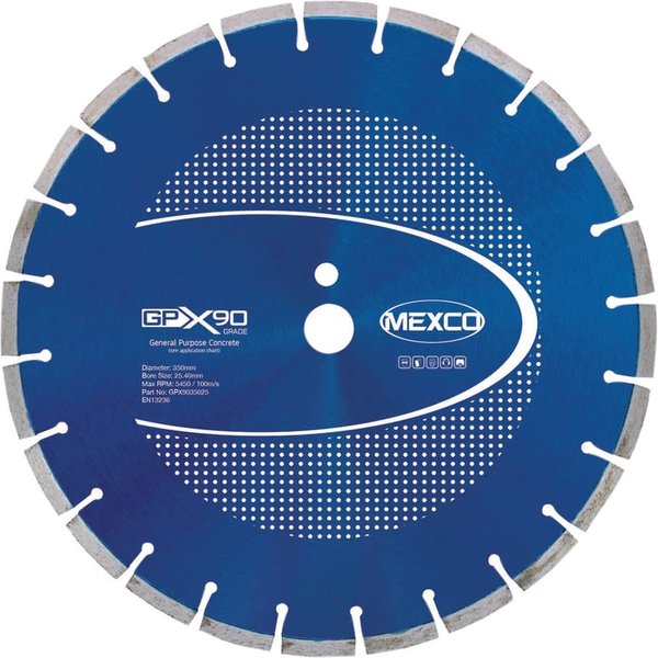 MEXCO GPX90 Concrete Diamond Blade 350 x 25.4 mm GPX9035025