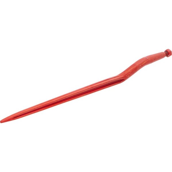 Non Original Silage tine, cranked: 58mm double T section 36x915mm, pointed tip with M22x1.5mm nut, red 28601501Z
