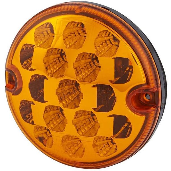 Hella ValueFit Indicator light LED, round, 10/30V, amber, bolt on, diameter 95mm, 17 LED's, 2BA357028021