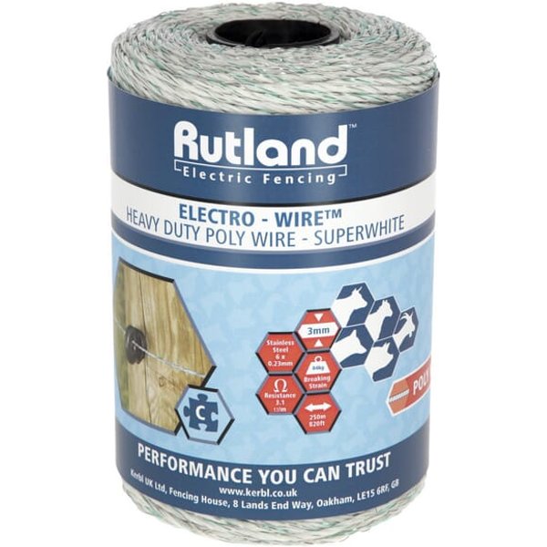 Rutland Super electro wire diameter 3mm white/green 250m 486183RUT