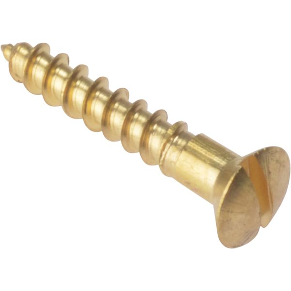 ForgeFix Wood Screw Slotted Raised Head Brass 1" x 8 (Box 200) RAH18BR