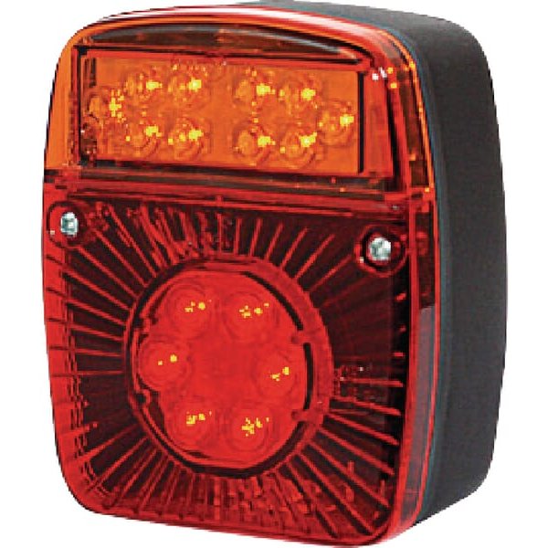 Kramp Multifunction rear light LED, square, 12-24V, 121x101x56mm, 5-pin, LA40022