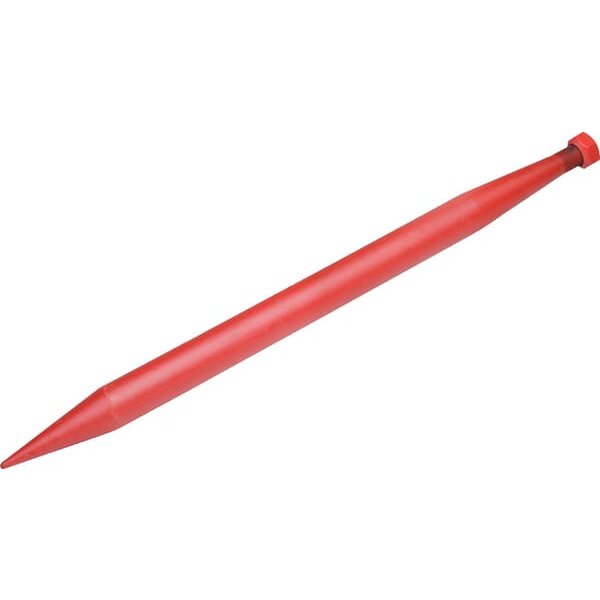 SHW Loader tine, straight, round section 50x820mm, pointed tip with M28x1.5mm nut, red, FT28