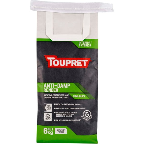 Toupret Anti-damp Render 6kg TTHUMIB06GB