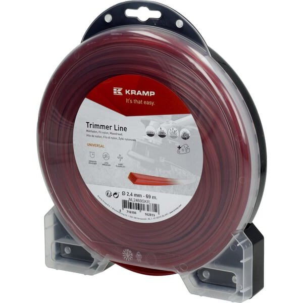 Kramp Trimmer line diameter 2.4mm 69m square red NL2469SKR