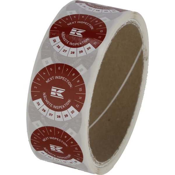 Kramp Sticker roll "Inspection valid till" EN+DE, red KEC3ED