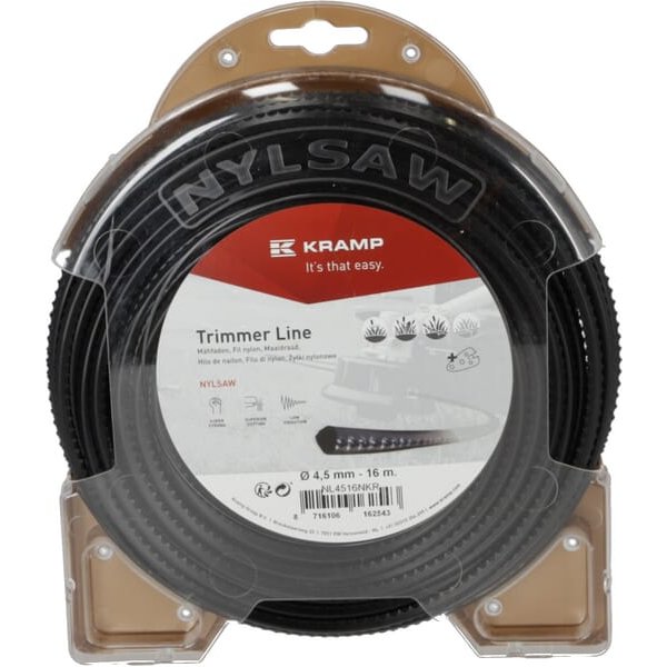 Kramp Trimmer line diameter 4.5mm 16m square Nylsaw black NL4516NKR
