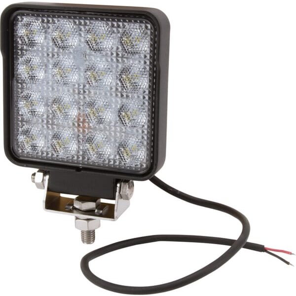 Kramp Work light LED, 25W, 3040lm, square, 10/30V, 108x48x108mm, Flood, 16 LED's, LA10023