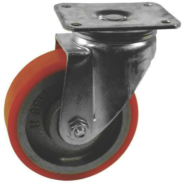 Ro-Carr Caster wheel swivel, polyurethane wheel: diameter 250x50mm, plate fitting: 200x160mm Load: 1200kg, WH700250