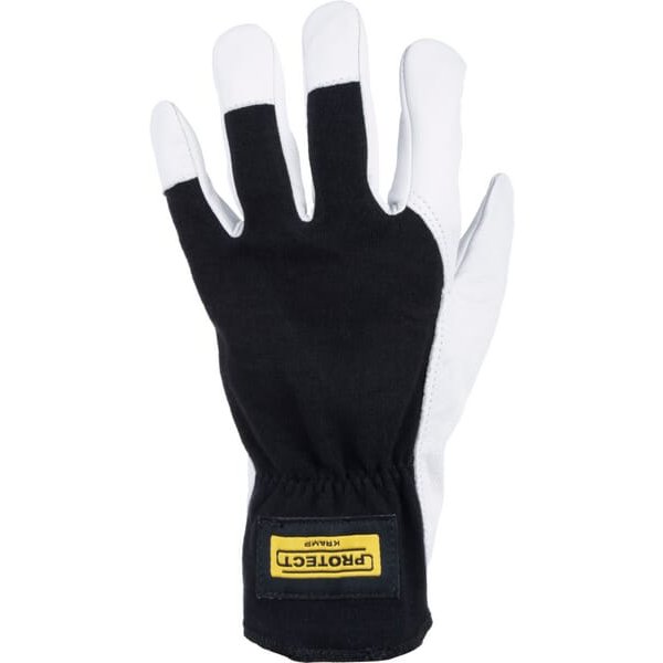 Kramp Work gloves black-white leather/cotton size 7/S Protect by KG0300907