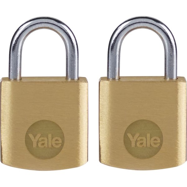 Yale Locks Brass Padlock 20mm (Pack of 2) Y110B/20/111/2