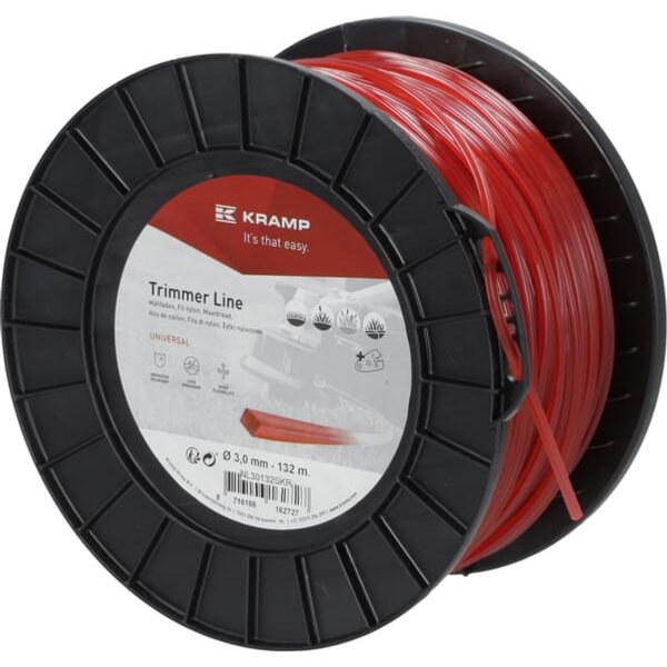 Kramp Trimmer line diameter 3mm 132m square red NL30132SKR