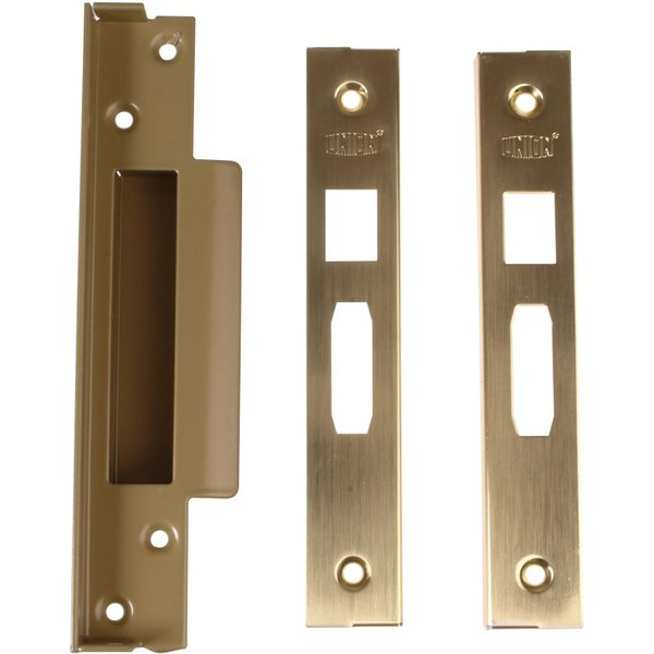 UNION StrongBOLT 2200 Mortice Sashlock Rebate Kit 13mm Polished Brass J2200REB-0.5-PL