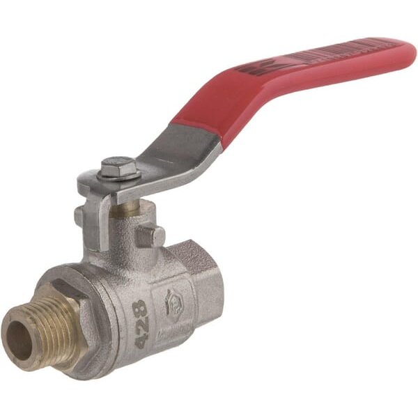 Kramp Ball valve BSP fem./male 1/4"+SS handle KS14MKR