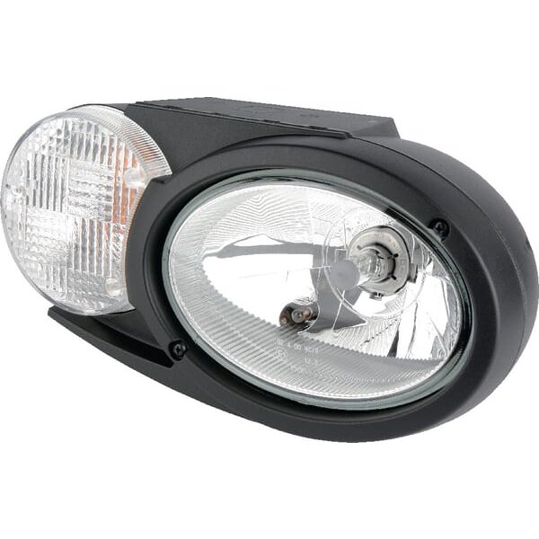 Hella Headlight Halogen, RH oval, 12/24V, white/grey/transparent, bolt on, 304.5x153.3mm Deutsch plug, 1EB996167187