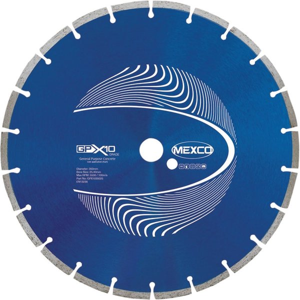 MEXCO GPX10 Concrete Diamond Blade 350 x 25.4mm GPX1035025