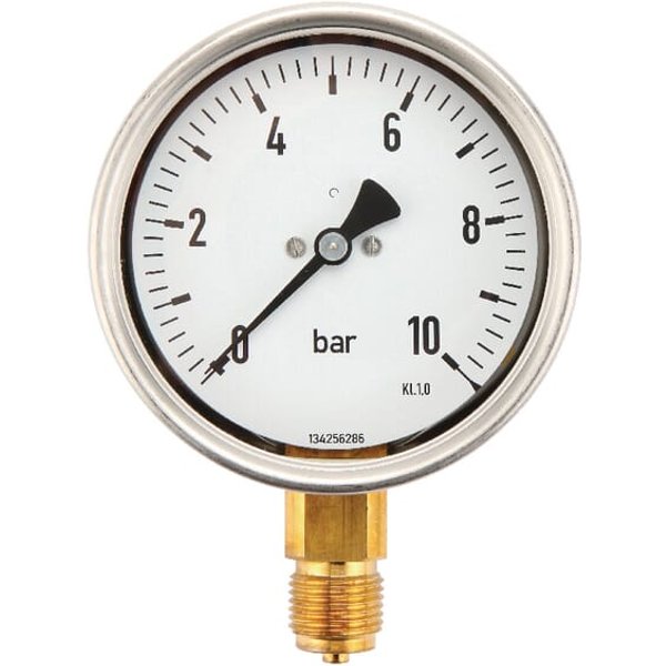 ET Pressure gauge diameter 100 0-10bar 1/2" MA10010L08SS