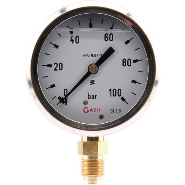 ET Pressure gauge diameter 63 0–100bar 1/4" bottom MA63100L04SSGF