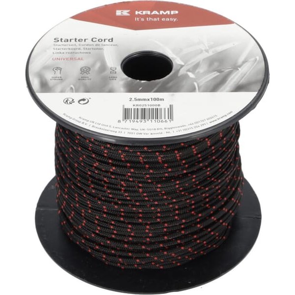 Kramp Starter cord 2.5mm x 100m black KR0251000B