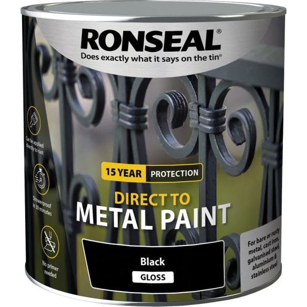 Ronseal Direct to Metal Paint Black Gloss 2.5 L 39212