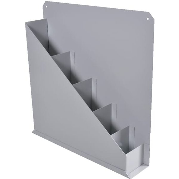 Povag Storage box 380x385x80mm, grey plastic, 5 compartments, Metalin WE2193838LG